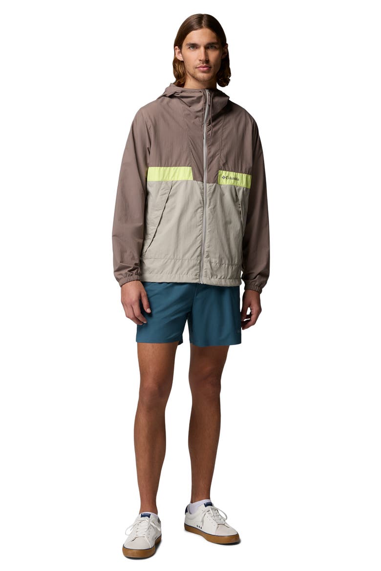 Spire Valley Water Repellent Windbreaker, Alternate, color, IRON/ FLINT GREY/ NEON LIGHT