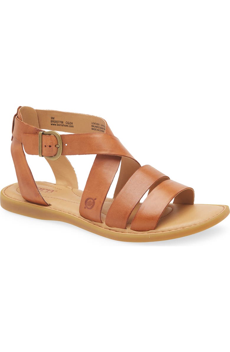 Børn Imogen Ankle Strap Sandal, Main, color, Brown Leather