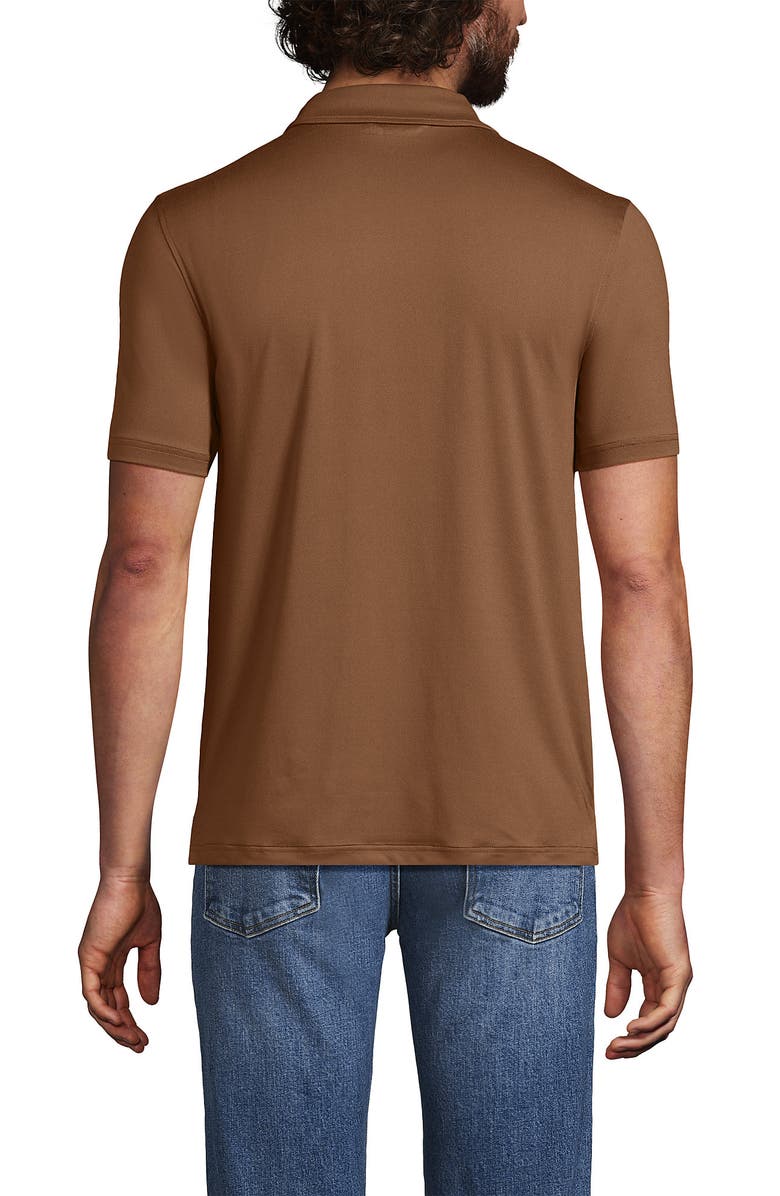 Lands' End Tall Short Sleeve Cooling Performance Polo, Alternate, color, Maple Toffee