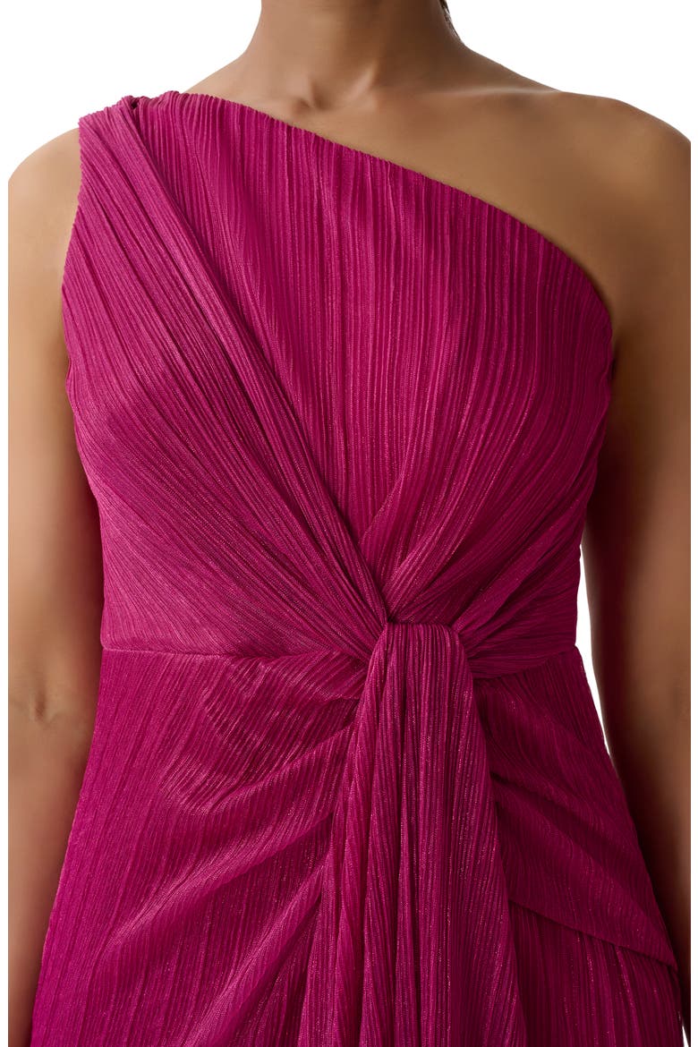 One-Shoulder Evening Gown, Alternate, color, MAGENTA