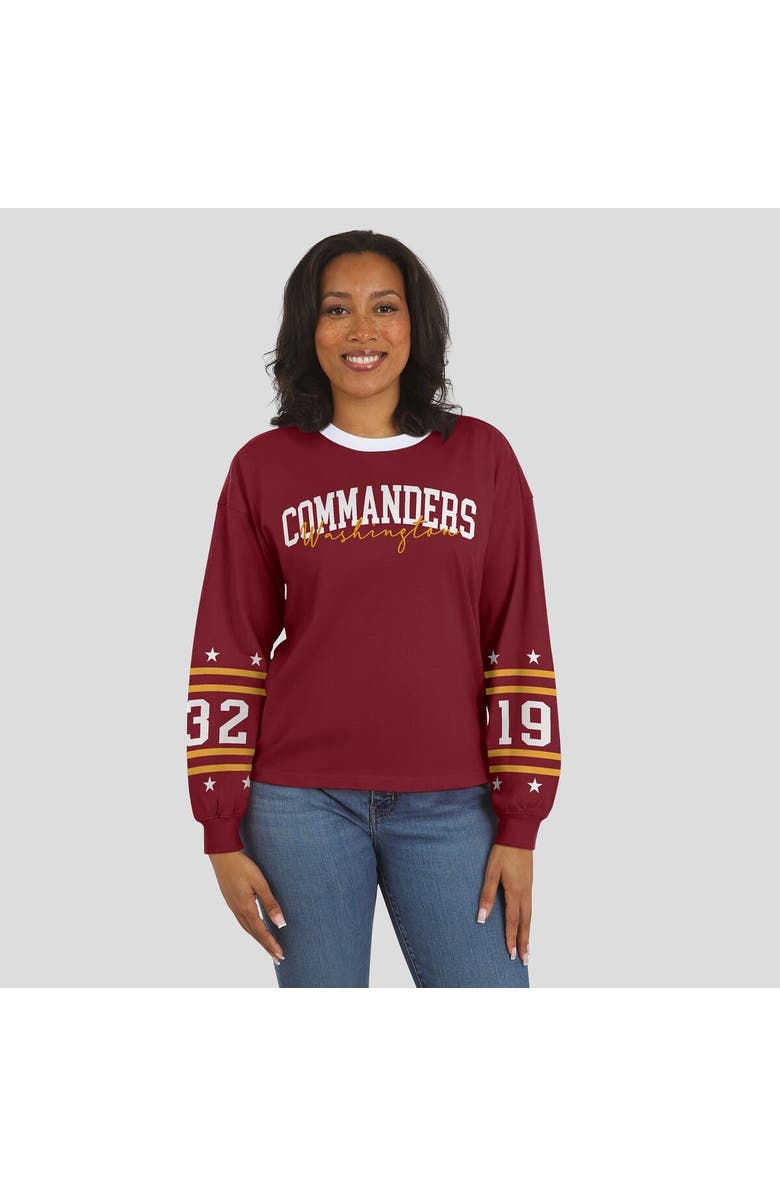 WEAR by Erin Andrews Women's WEAR by Erin Andrews Burgundy Washington Commanders Sport Long-Sleeve T-Shirt, Alternate, color, Burgundy