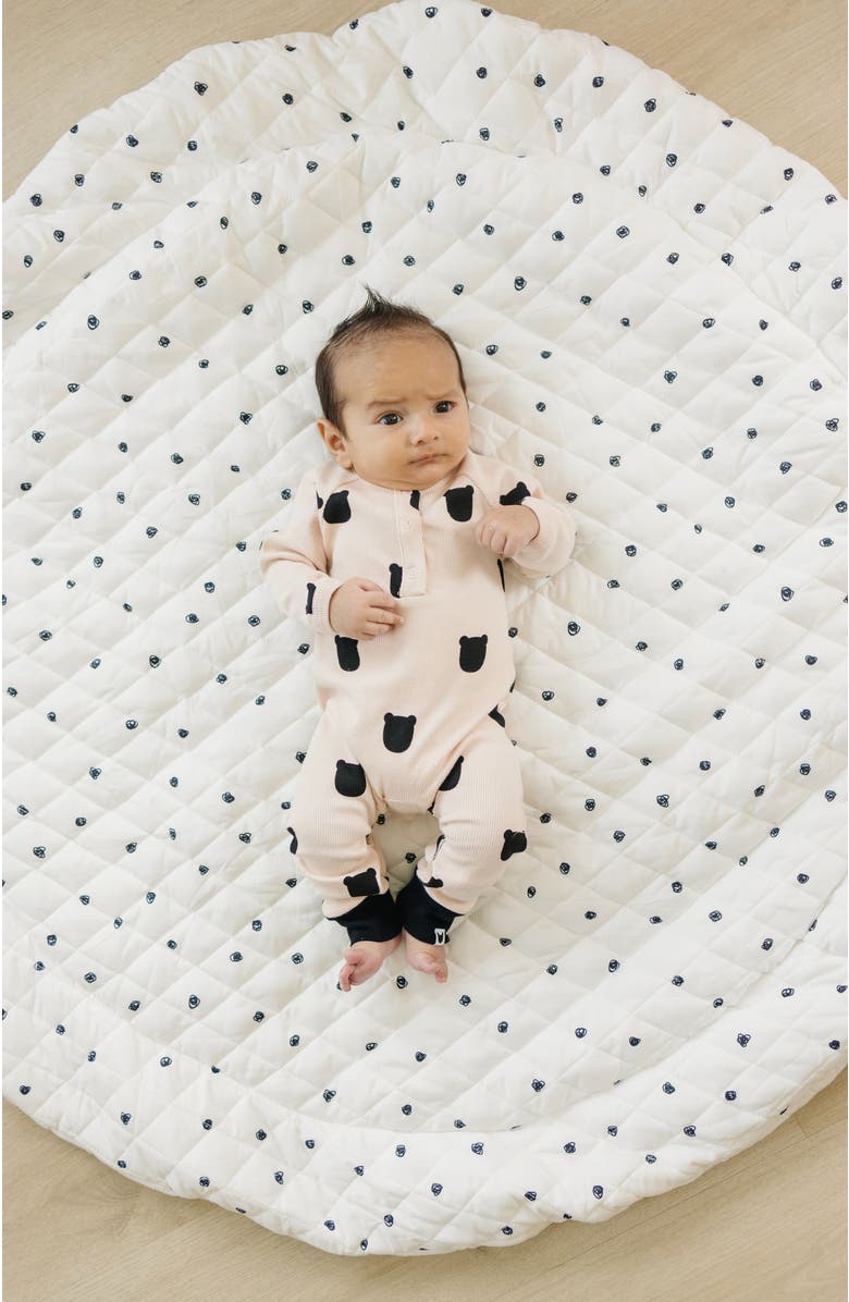 Poppyseed Play Extra Padded Round Play Mat, Alternate, color, Black Squiggle Dot