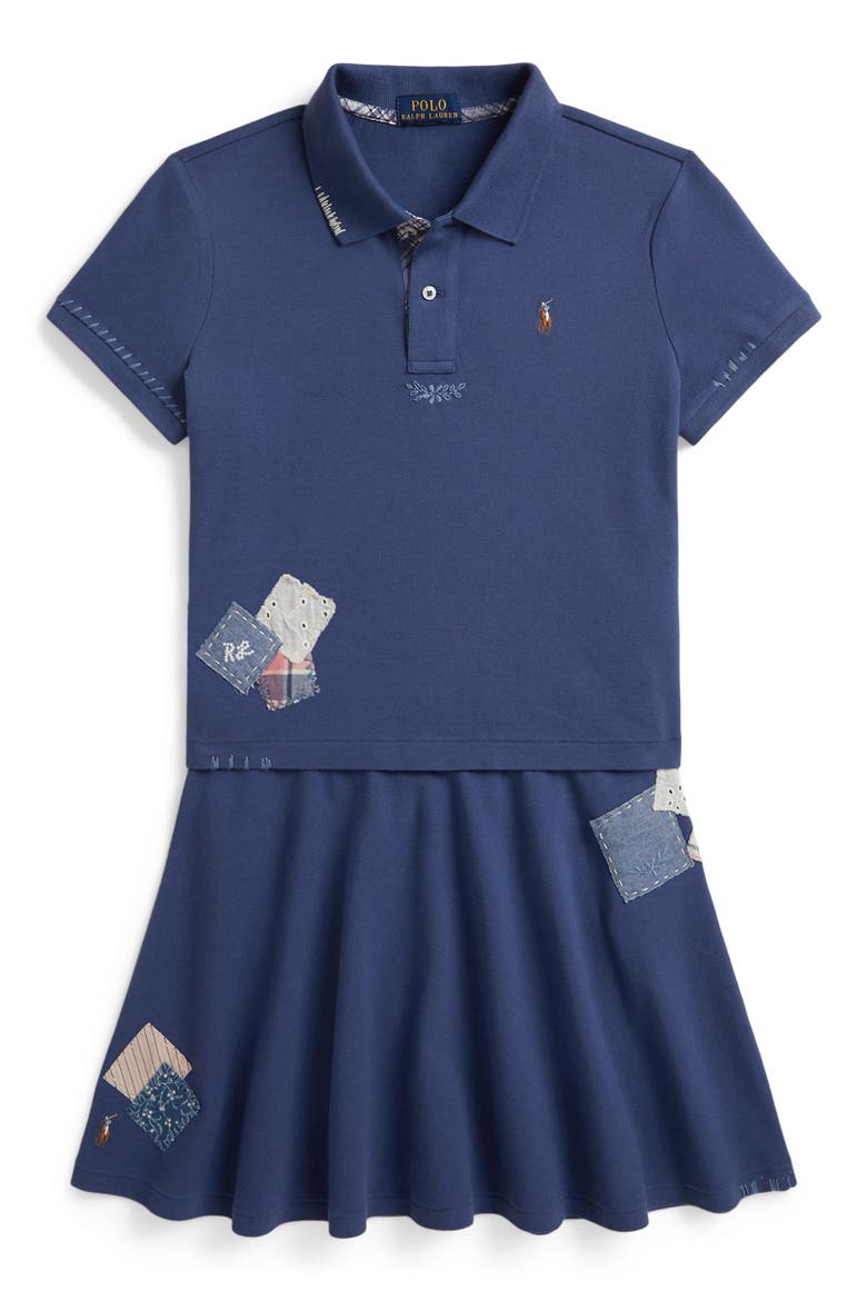 Kids' Polo Top & Skirt Set, Main, color, OLD ROYAL