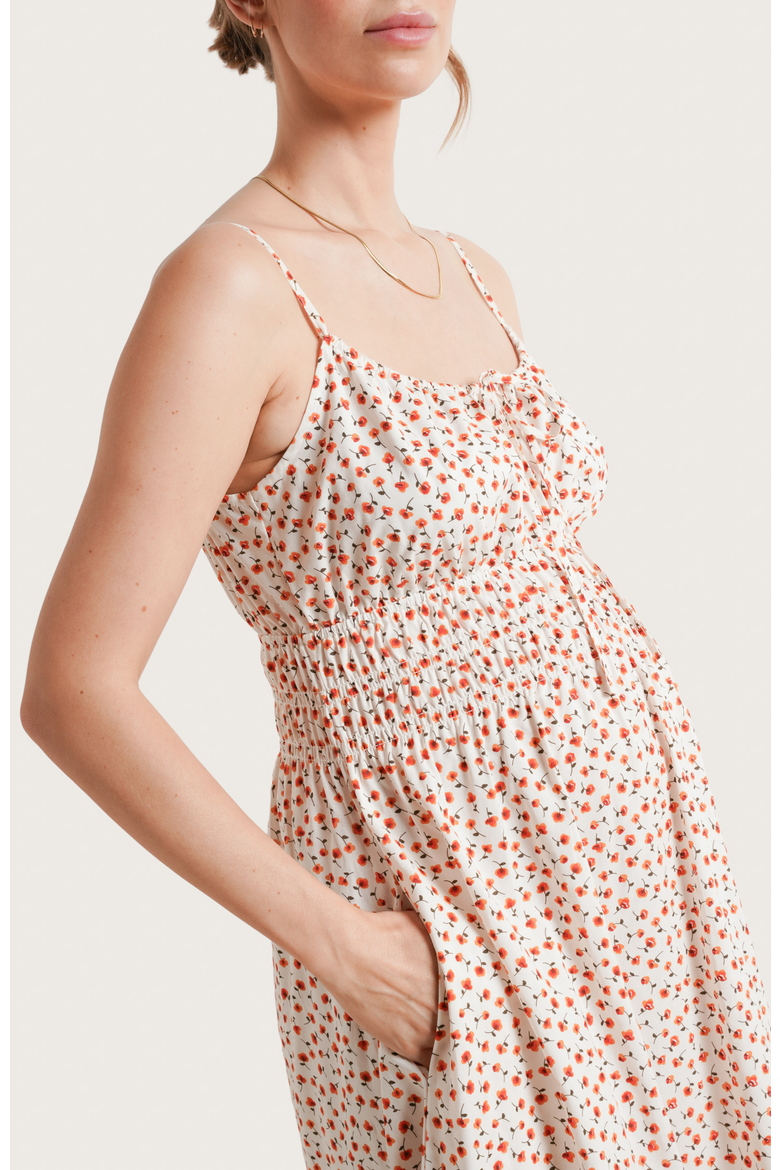Roma Maternity & Nursing Dress, Alternate, color, Red Poppy Floral