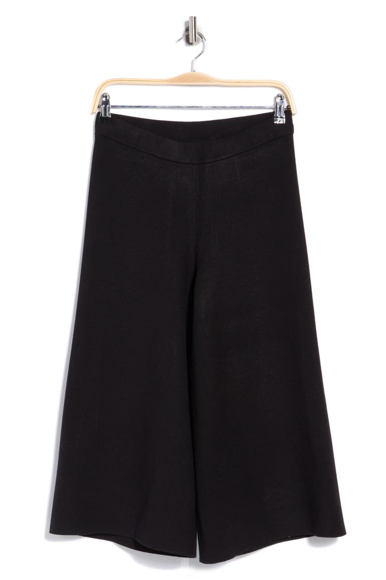Milano Sweater Knit Culottes, Main, color, BLACK