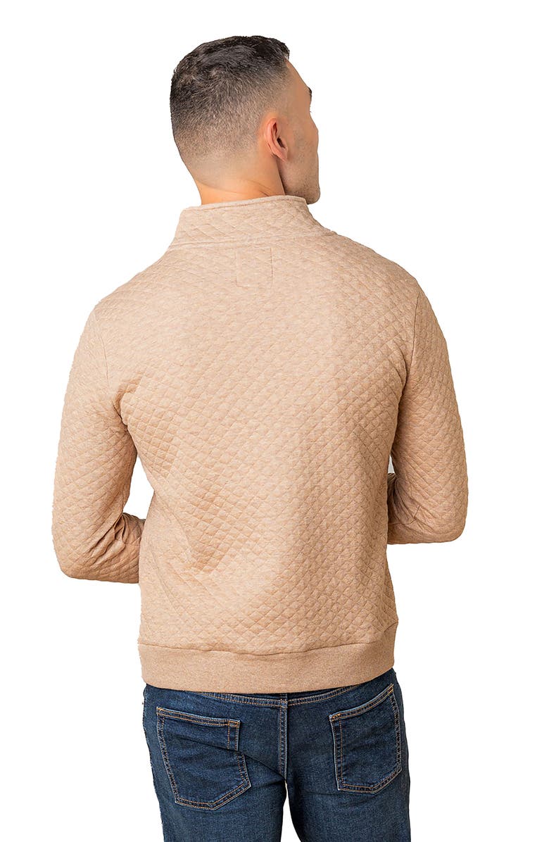 Hope & Henry Quilted Half Zip Pullover, Alternate, color, Camel Heather Quilted