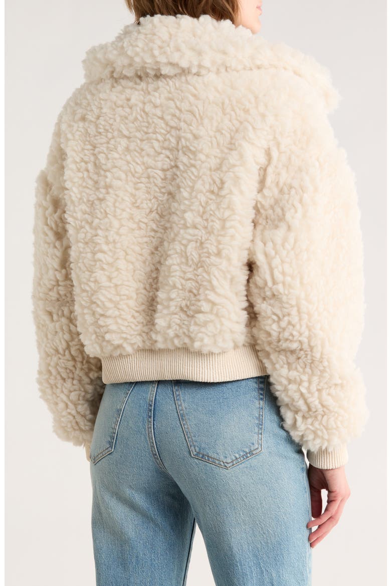 Faux Shearling Bomber Jacket, Alternate, color, FROSTED VANILLA