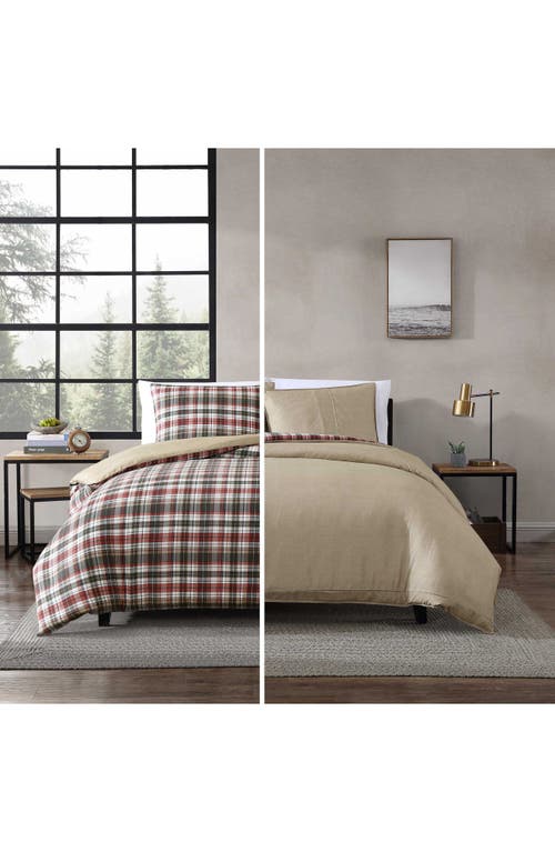 Eddie Bauer Astoria Plaid Reversible Duvet Cover Set In Red Multi