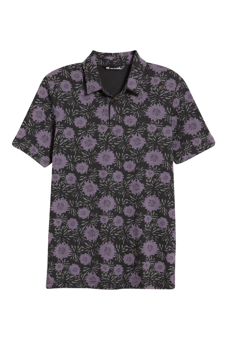 Not Happening Floral Piqué Polo, Alternate, color, BLACK