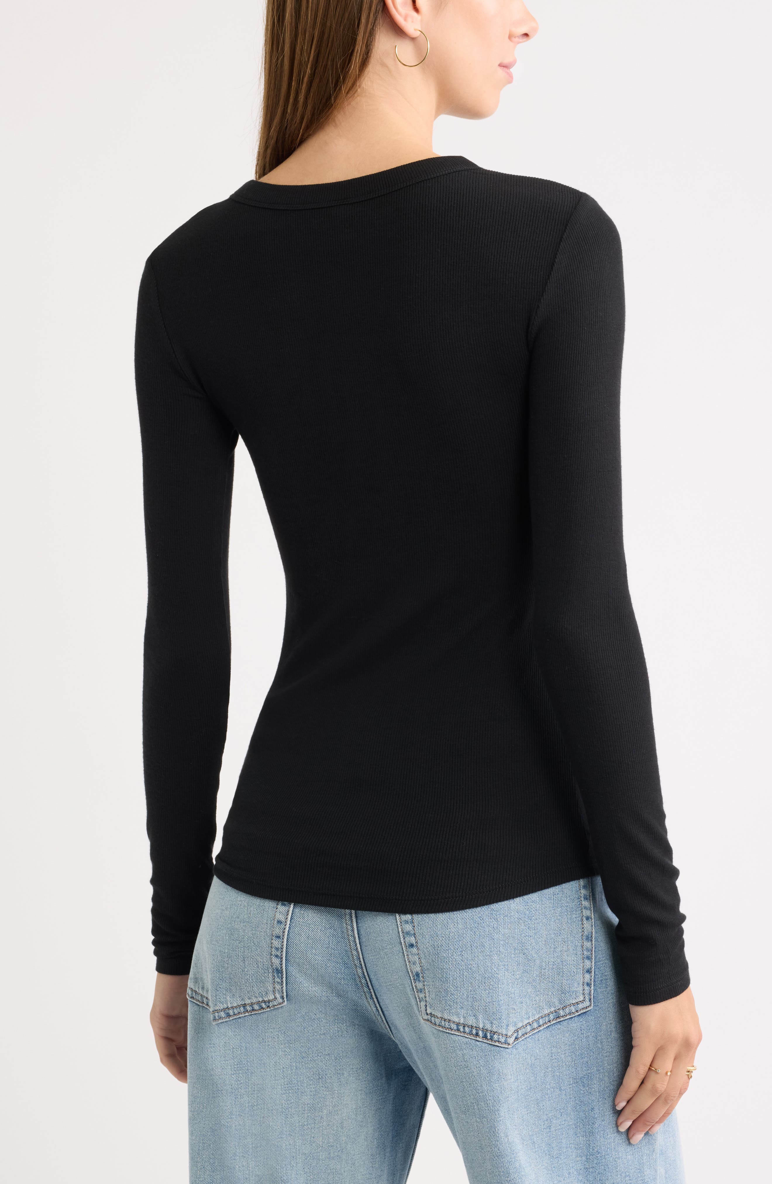 BP. Ribbed Long Sleeve T-Shirt (Women) | Nordstrom
