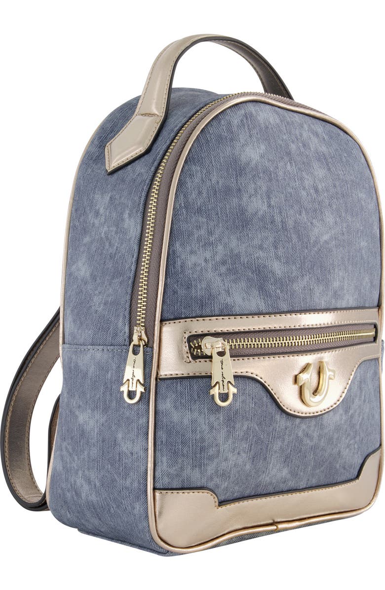 True Religion Denim & Metallic Trim Mini Backpack, Alternate, color,