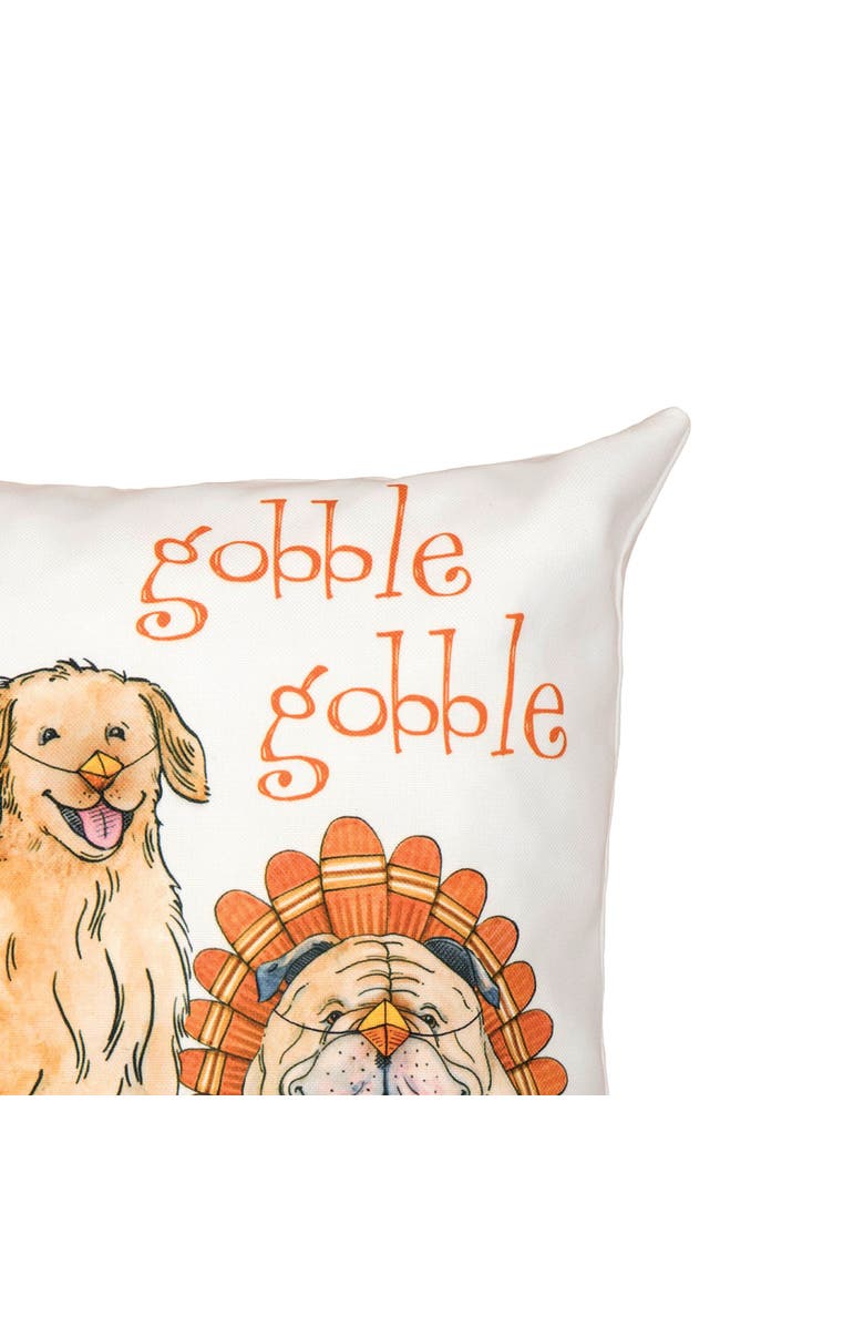 C&F Home The Gobblers Dog Festive Turkeys Gobble Gobble Premium Indoor/Outdoor Accent Throw Pillow, 18" x 18", Alternate, color, 