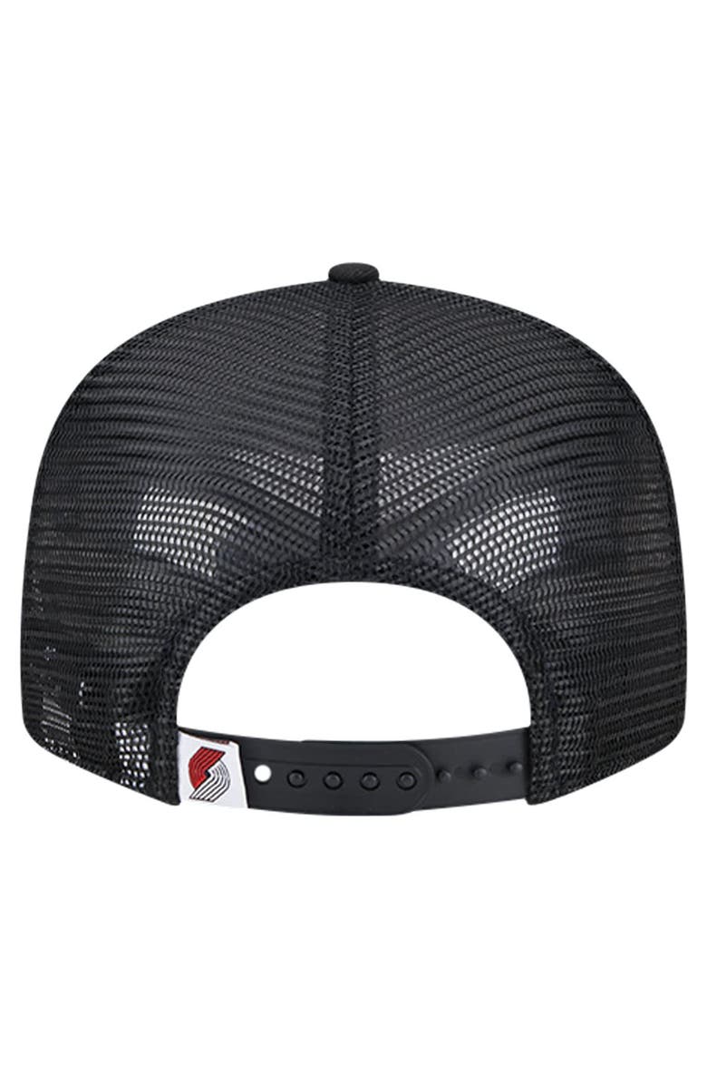 New Era Men's New Era Black Portland Trail Blazers Evergreen Meshback 9FIFTY Snapback Hat, Alternate, color, 