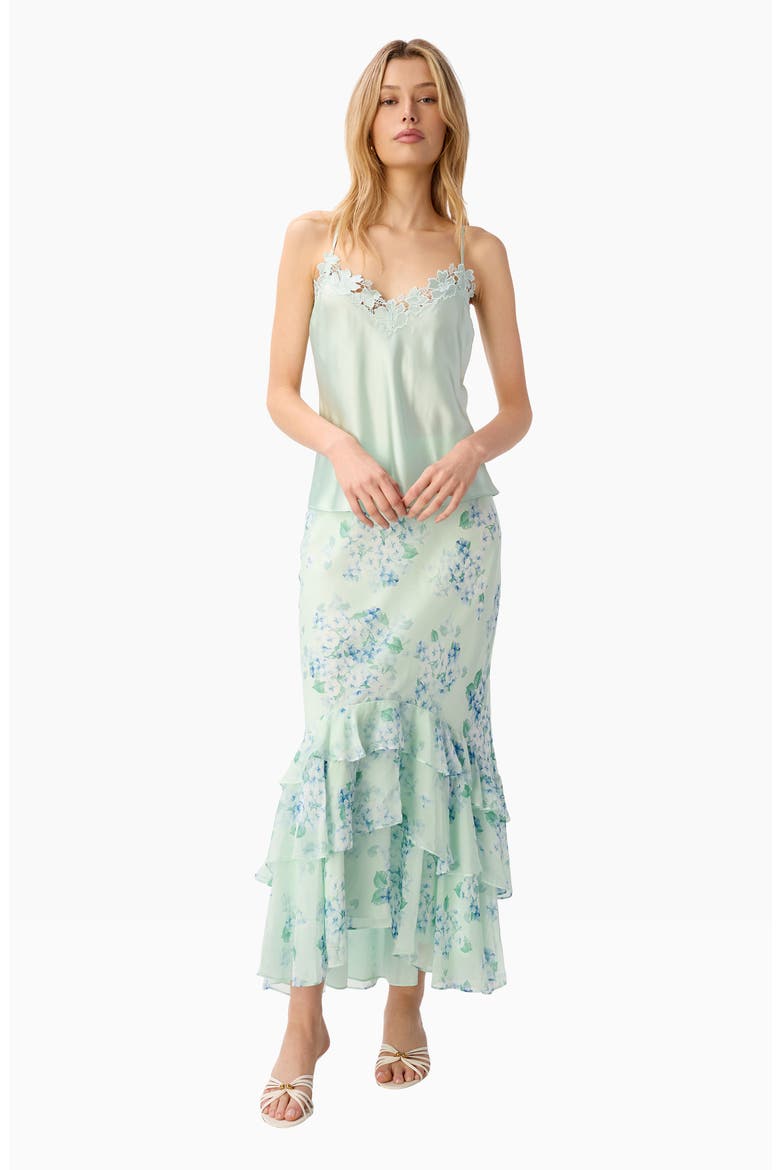 Rafa Lace Trim Silk Charmeuse Camisole, Alternate, color, CLEARWATER