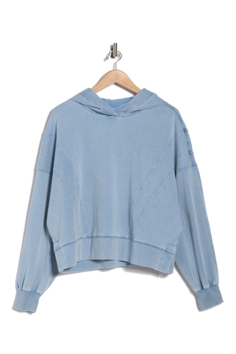 Flow Crop Hooded Sweatshirt, Alternate, color, WASHED LIGHT DENIM
