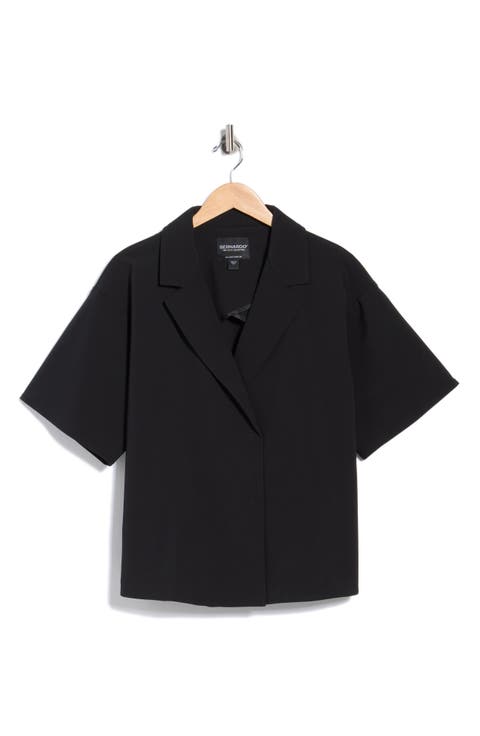 Knit Gabardine Blazer Shirt