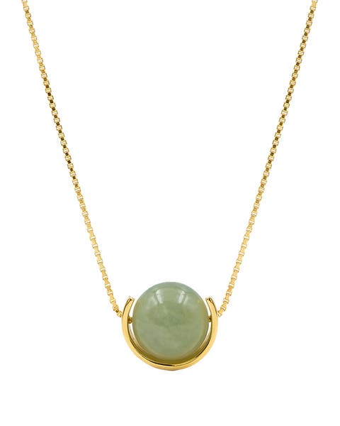 Equinox Green bead jade necklace
