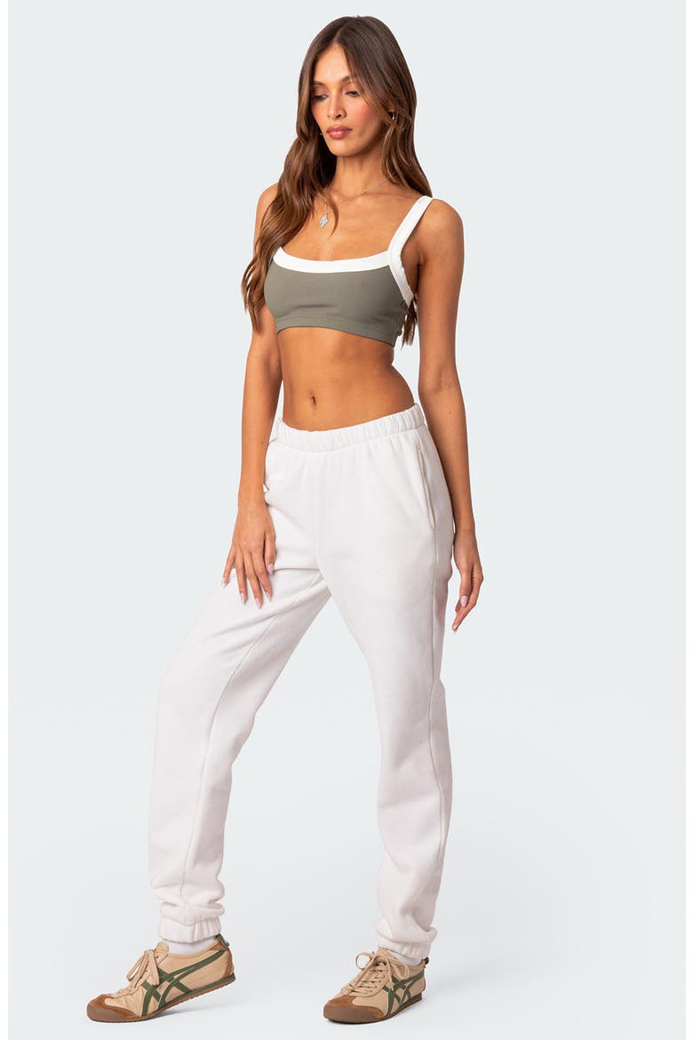 Sariah Ribbed Crop Top Bralette, Alternate, color, OLIVE