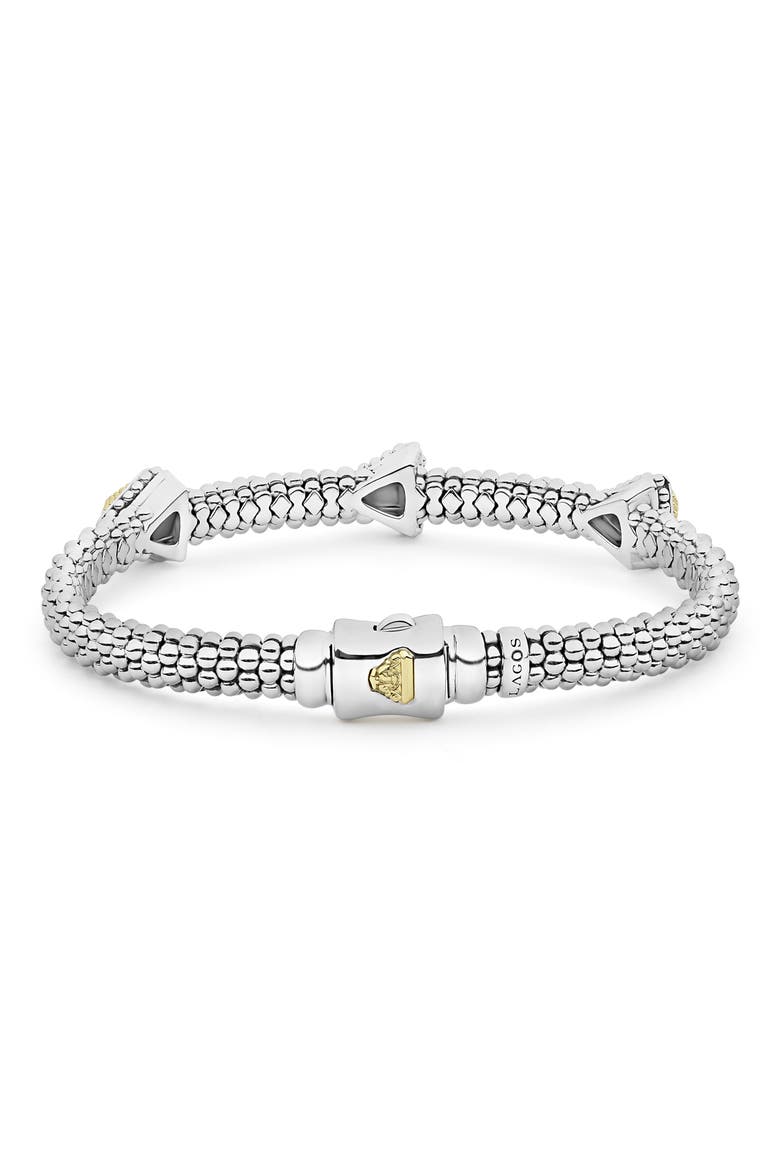 KSL Three Pyramid Station Rope Bracelet, Alternate, color, SILVER