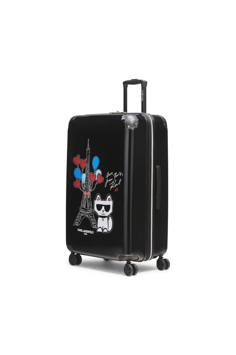 Up in Paris Upright Suitcase, Alternate, color, Black