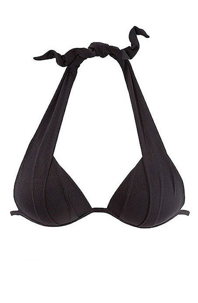 LASCANA Halter Push Up Bikini Top Size 38B, Alternate, color, Black