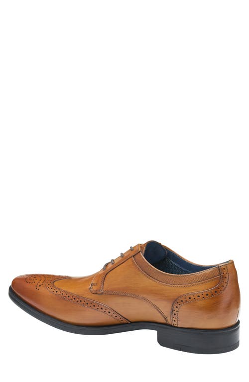 Johnston & Murphy Gibbons Wingtip Derby In Tan Hand-stained Full Grain