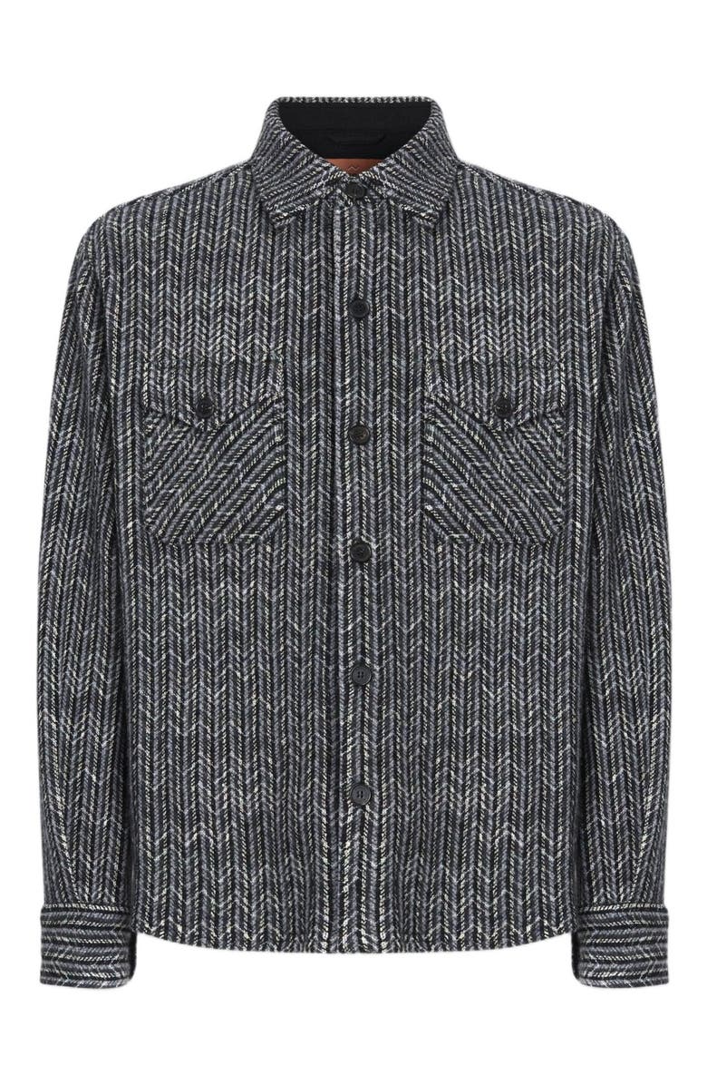 Missoni Overshirt In Wool-cotton Blend With Zigzag Pattern, Alternate, color, Multicoloured