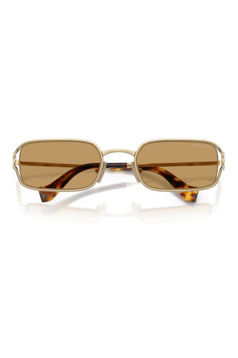52mm Rectangular Sunglasses, Alternate, color, PALE GOLD / YELLOW