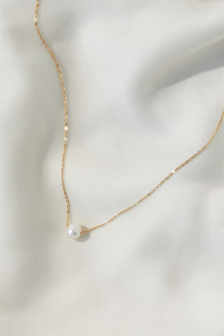 Charlize Pearl Necklace, Alternate, color, Gold / White