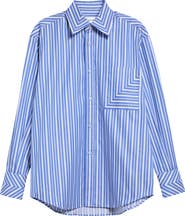 Victoria Beckham Pocket Detail Striped Cotton Shirt