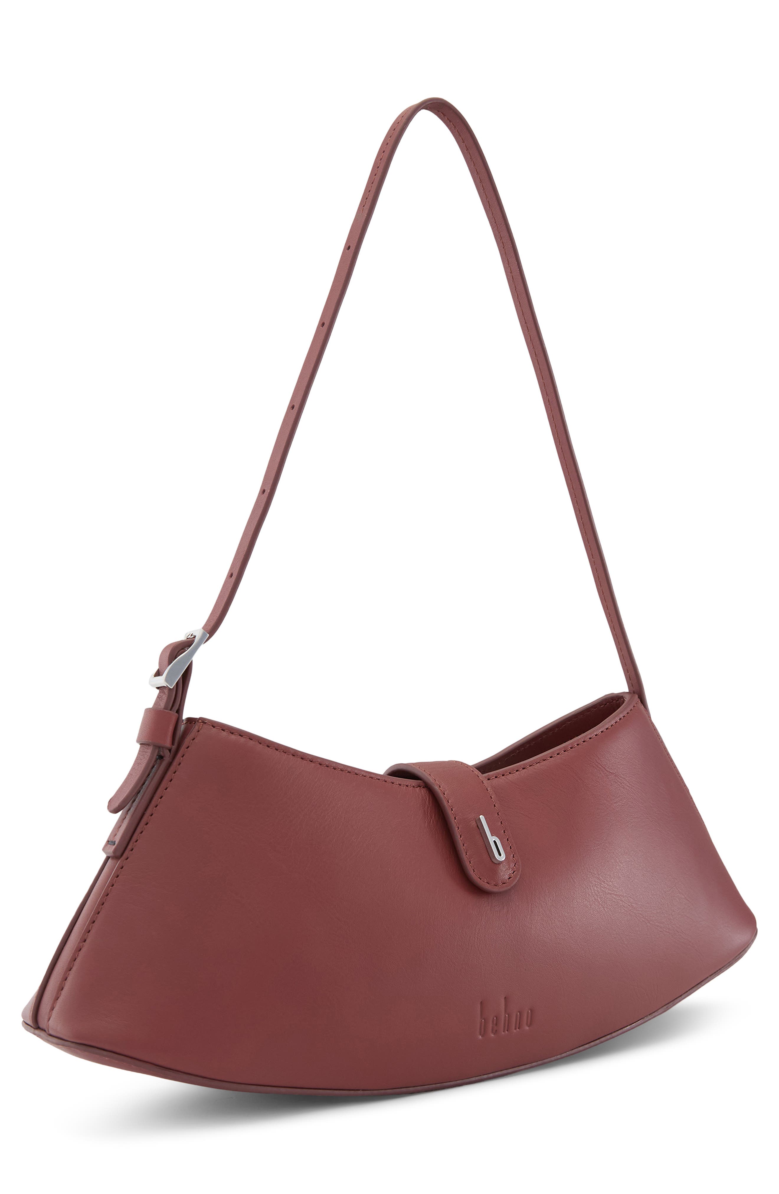 behno Mini Ruth Leather Shoulder Bag, Alternate, color, Brick