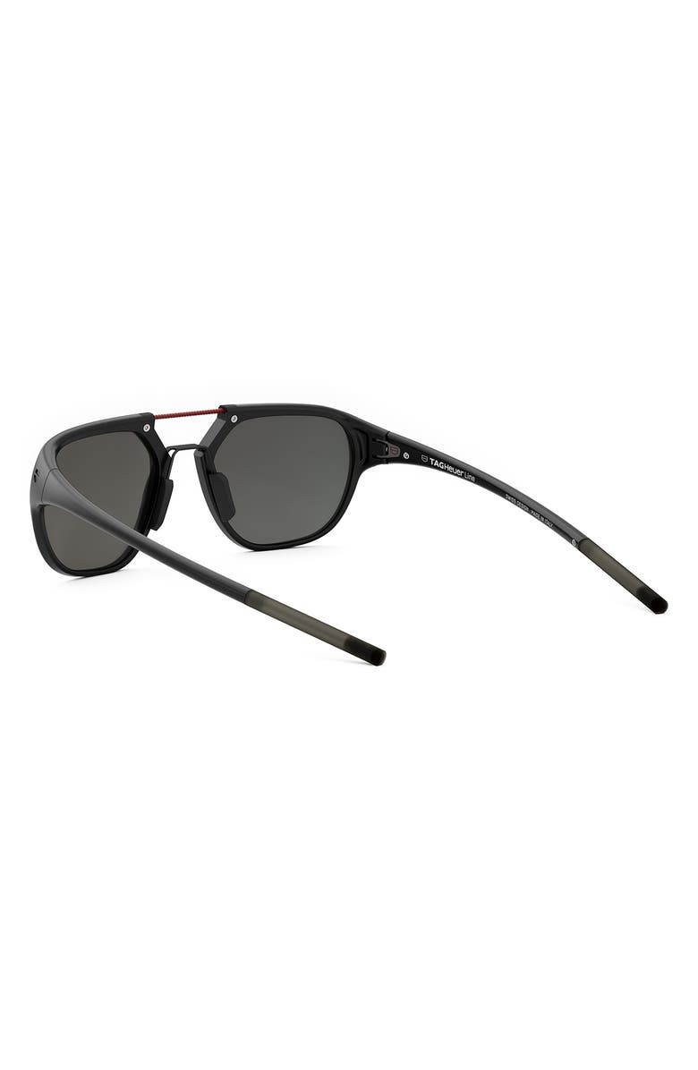 TAG Heuer Line 53mm Polarized Pilot Sunglasses, Alternate, color, Black/ Smoke Polarized
