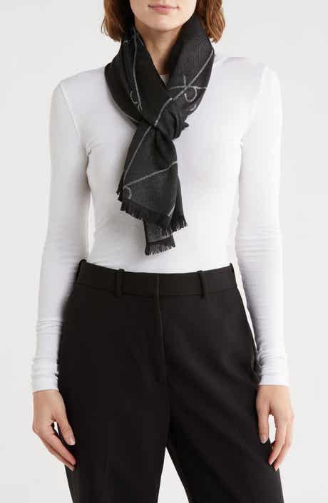 Calvin Klein Diagonal CK Metallic Logo Scarf