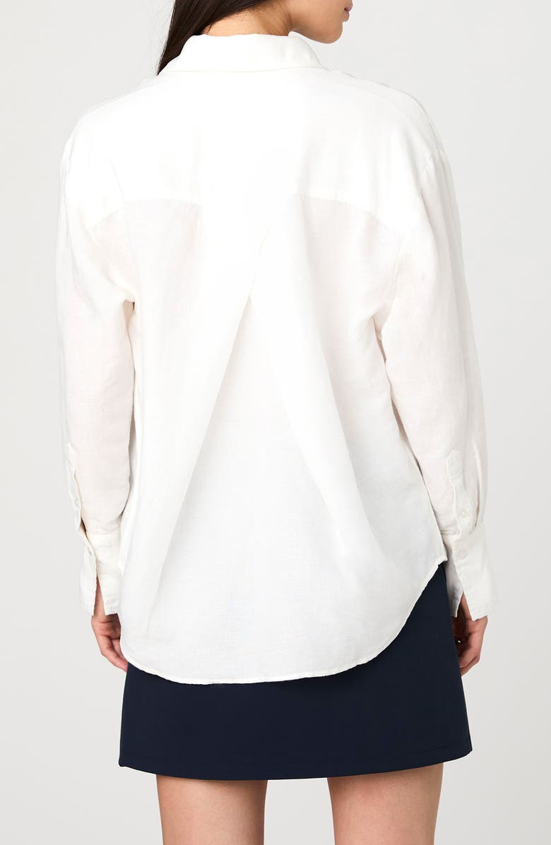 French Connection Birdie Oversize Linen Blend Button-Up Shirt, Alternate, color,