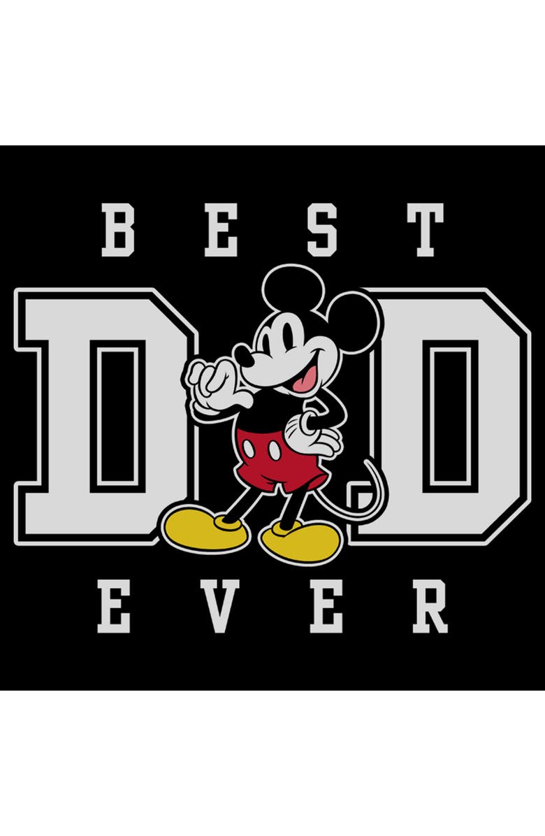 Mickey & Friends Men's Mickey & Friends Best Dad Ever Pose Graphic T-Shirt, Alternate, color, Black