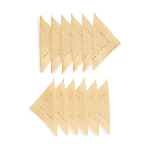 Linen Cocktail Napkins - Classic Hemstitch