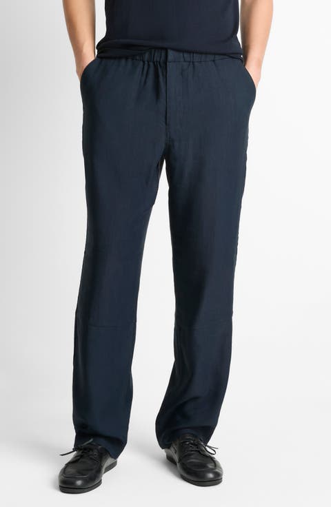 Louie Flat Front Stretch Viscose & Linen Pants