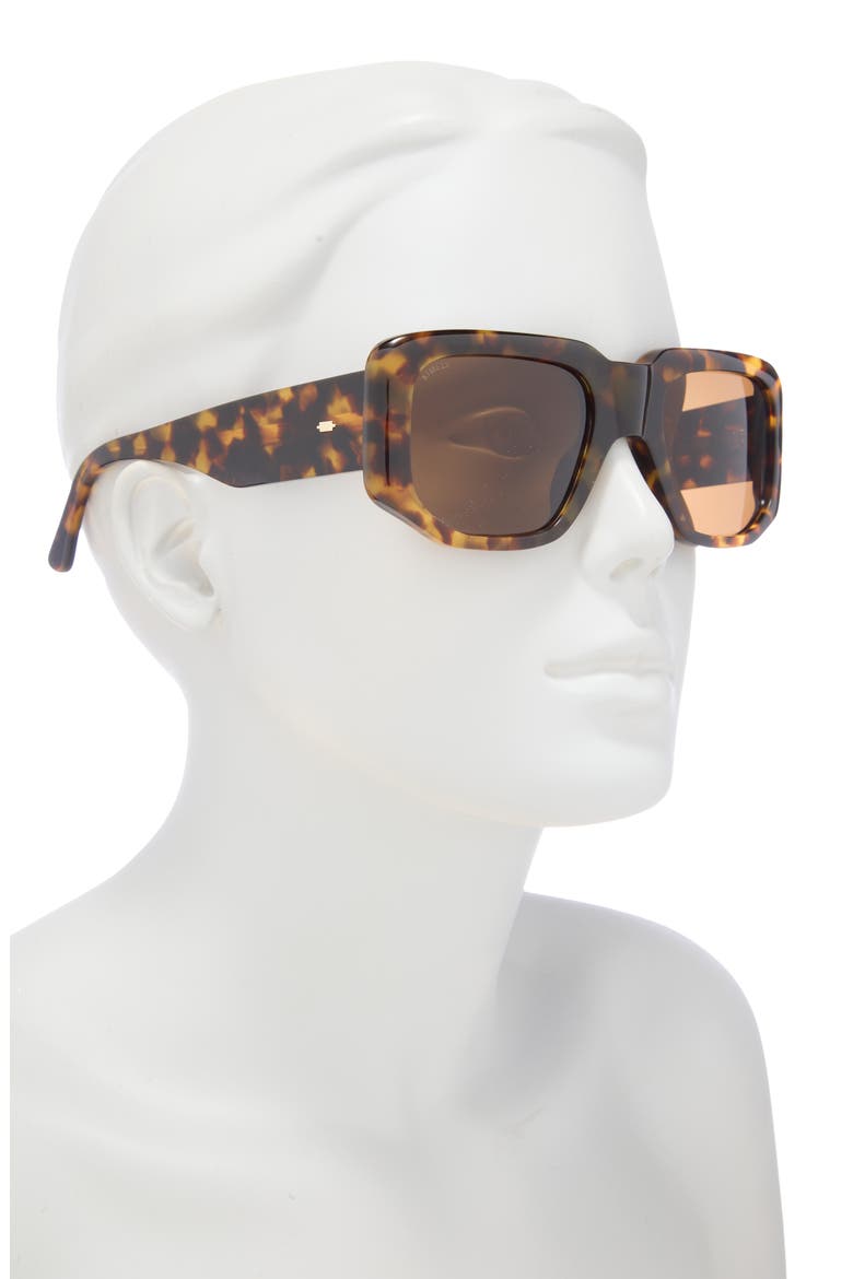 56mm Rectangle Sunglasses, Alternate, color, TORTOISESHELL BROWN