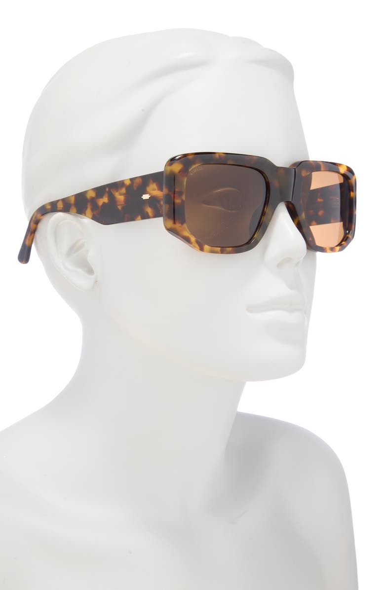 KIMEZE 56mm Rectangle Sunglasses, Alternate, color, Tortoiseshell Brown