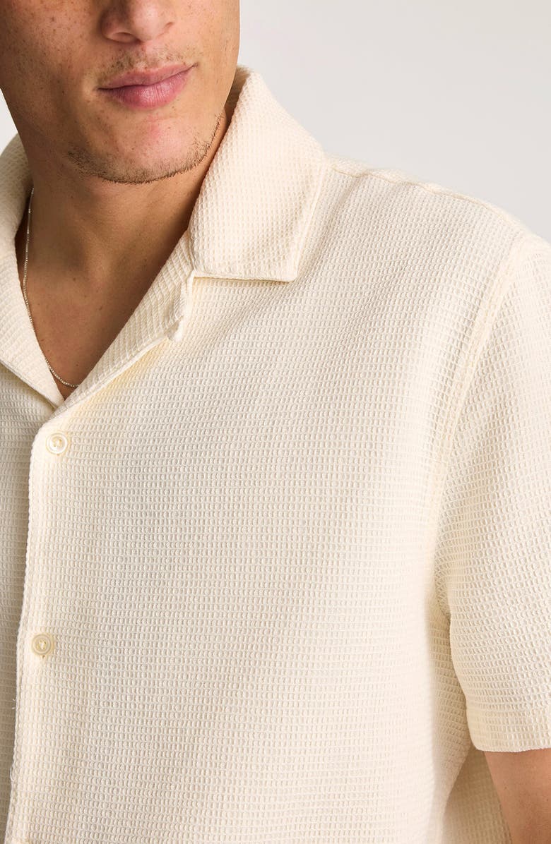 Mavi Jeans Waffle Knit Camp Shirt, Alternate, color,