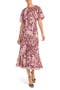 Puff Sleeve Chiffon Midi Dress
