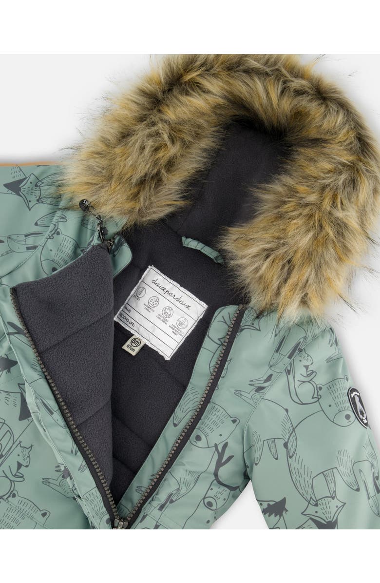 Deux par Deux One-Piece Play Snowsuit Designed for Car Seat Animal, Alternate, color, Sage