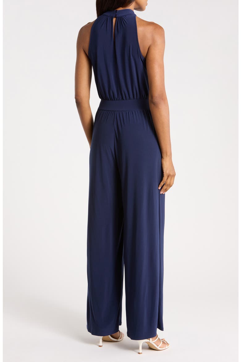 Halter Neck Wide Leg Jumpsuit, Alternate, color, NAVY