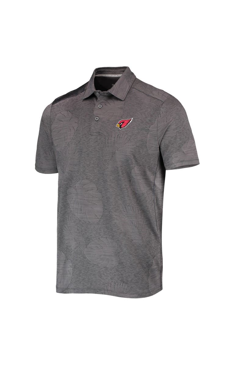 Tommy Bahama Men's Tommy Bahama Charcoal Arizona Cardinals Palm Coast Delray Frond Allover IslandZone Polo, Alternate, color,