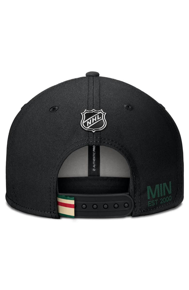 FANATICS Men's Fanatics Black Minnesota Wild Authentic Pro Prime Snapback Hat, Alternate, color, Black