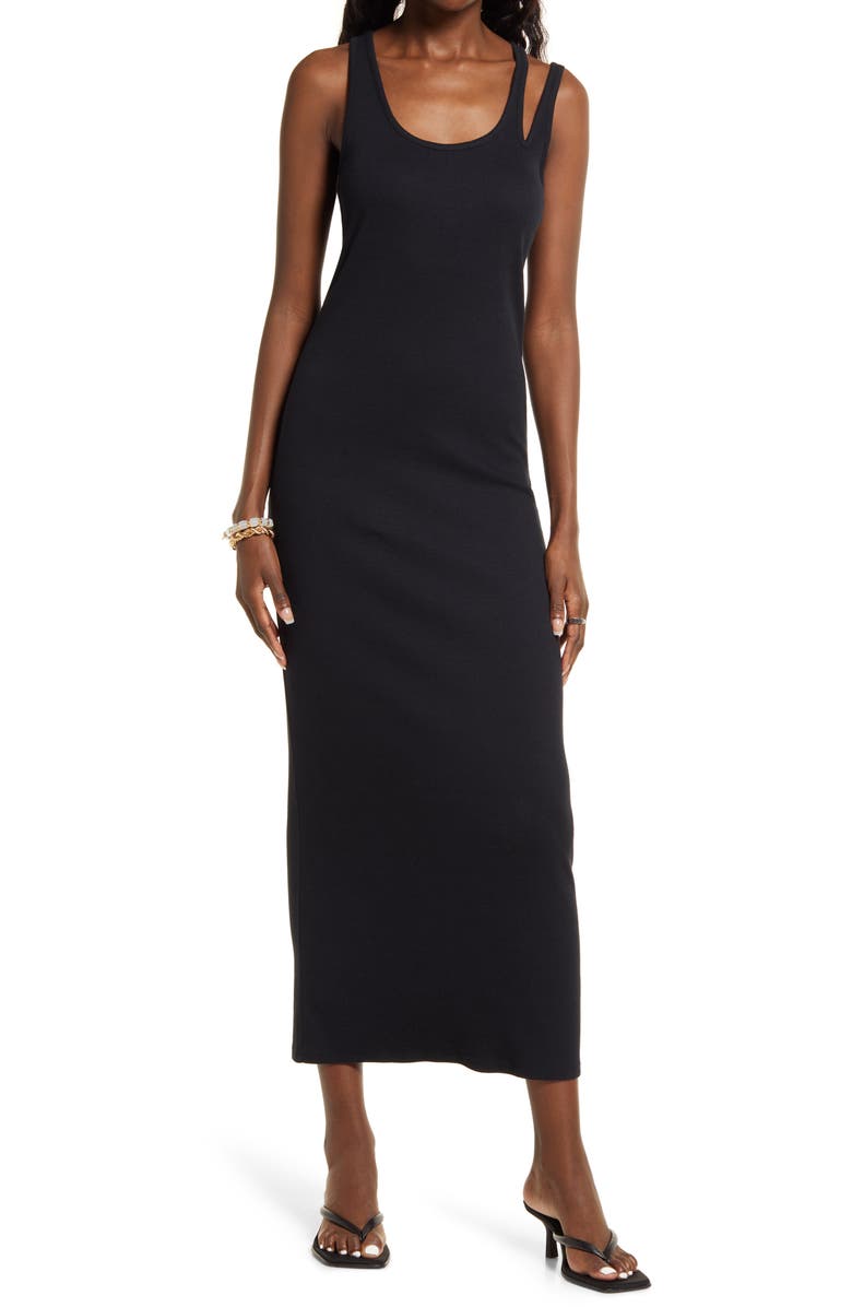 Open Edit Ribbed Midi Tank Dress, Main, color,