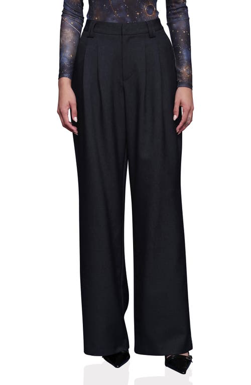 Avec Les Filles High Waist Wide Leg Pants in Heather Navy 