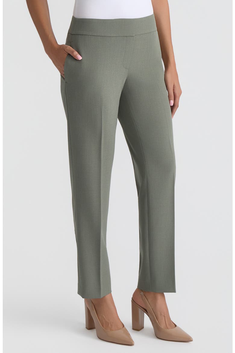 Ava Stretch Crepe Straight Leg Pants, Alternate, color, DARK SEA STONE