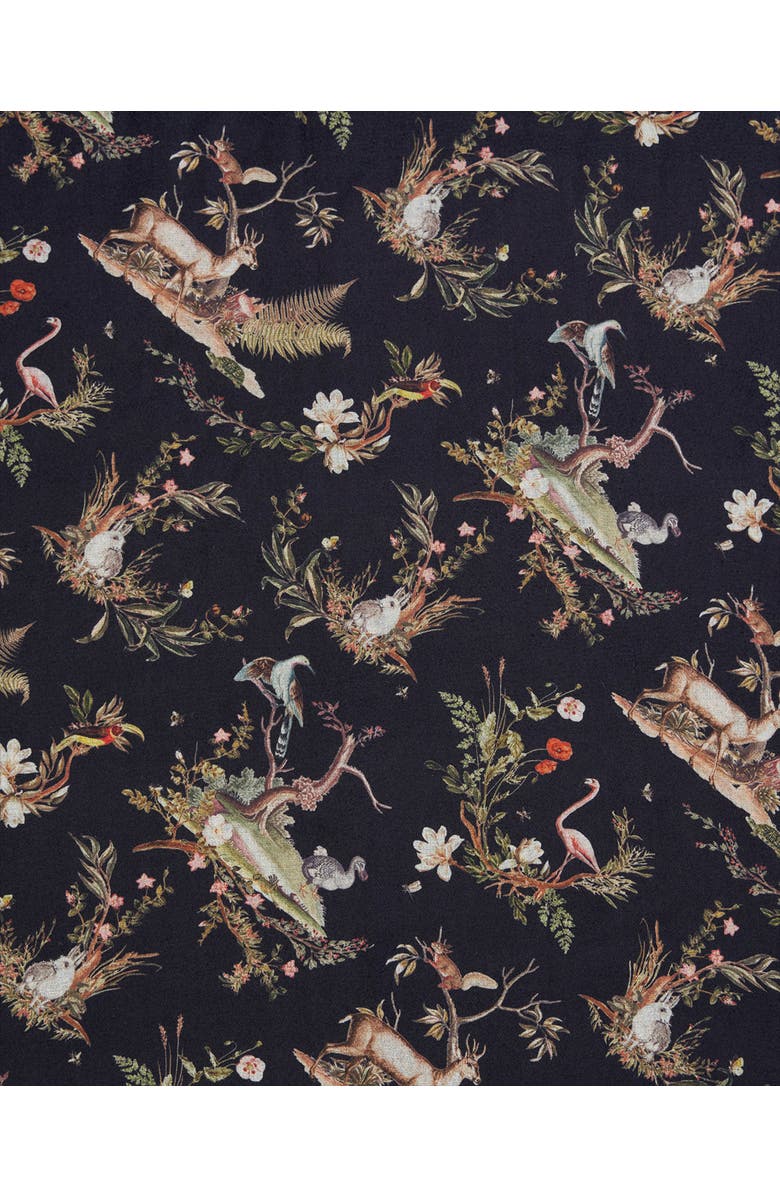 Fable England Wonderland Toile Fringe Scarf, Alternate, color, Black