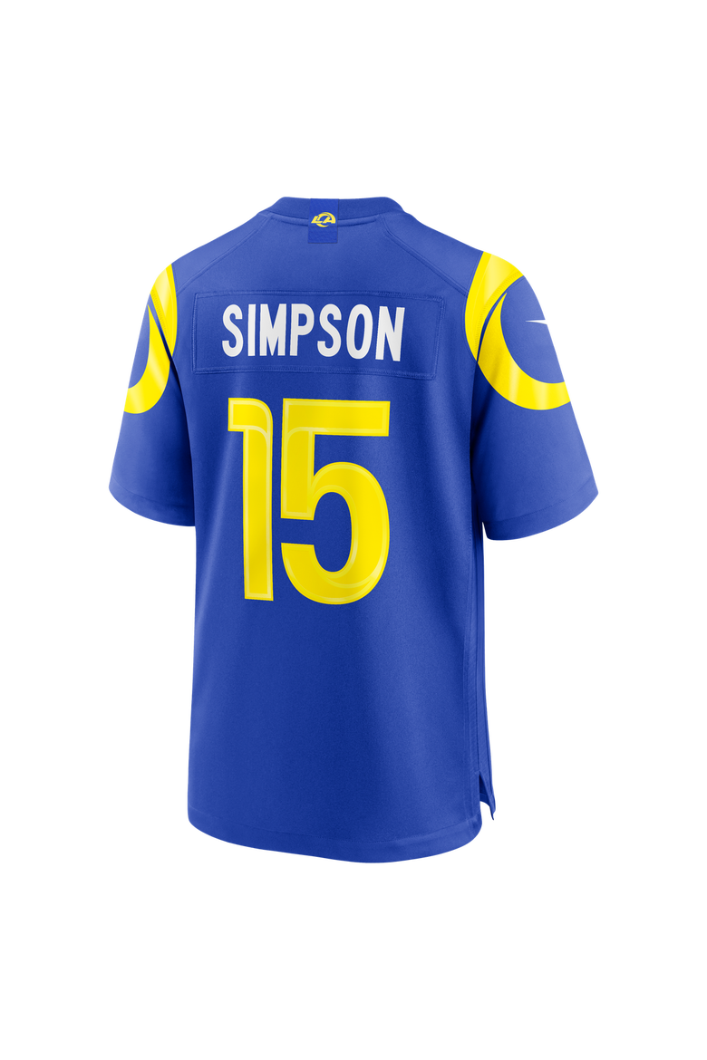 Men's Nike Royal Los Angeles Rams Ty Simpson Team Game Jersey, Alternate, color, Royal